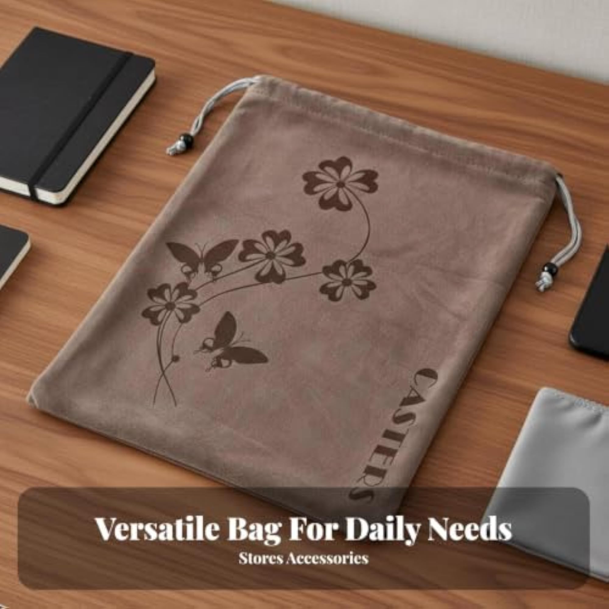 Versatile Velvet Drawstring Pouch for Storage